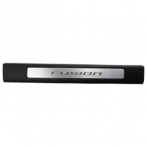 Front left door sill plate for Ford Fusion mk5 17-20, black with chrome insert