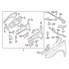 Front right quarter panel for Ford Transit Connect MK2 13-18