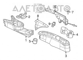 Central console central cup holders Fiat 500 12-14 black, scratch