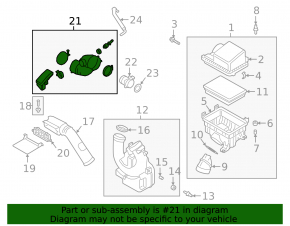 Air duct for Kia Forte 19-24 2.0 manifold with resonator