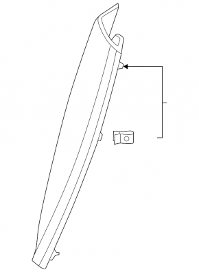 Rear pillar trim lower left Volvo XC40 19-25 black