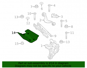 Lower control arm guard, rear left, BMW 5 G30 21-23