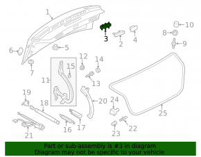 Bracket for the left trunk lid bumper Audi A6 C7 12-18