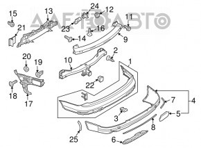 Rear bumper central mount Audi Q7 4L 10-15 Off road pkg