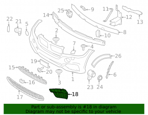 Front bumper grille left BMW X5 F15 14-18 With m model
