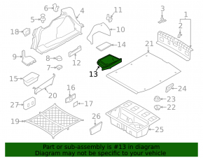 Trunk tray for tools BMW 3 F30 12-18 without cover