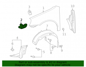 Front right fender bracket for VW Golf 10-14