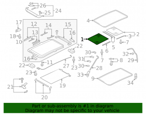 VW Tiguan 09-17 front sunroof glass