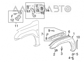 Left fender molding for Lexus GX470 03-05