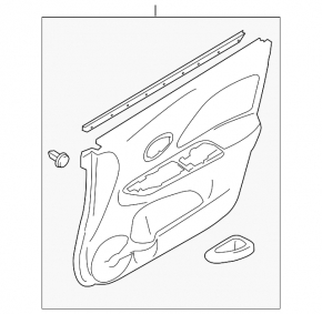 Door trim card front left Nissan Versa 12-18 usa gray, scratches