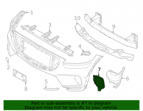 Genesis GV70 22-26 front bumper left air duct for car parking