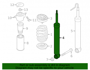Rear left shock absorber for Audi A4 17-25