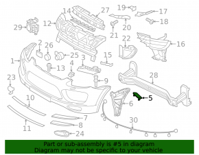 Front bumper headlight washer plug right Porsche Cayenne 958 11-14 Turbo
