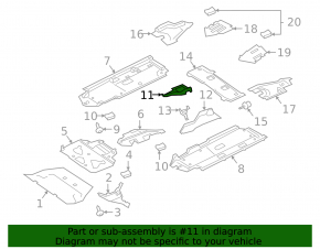 Right-hand center underbody protection for Porsche Cayenne 19-23