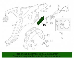 Left ventilation shield Kia Optima 16-20