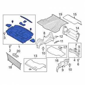 Rear shelf Ford Fusion mk5 13-16 type 4 black