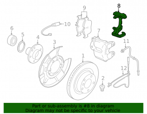 Rear left brake caliper bracket BMW 4 F32/33/36 14-20