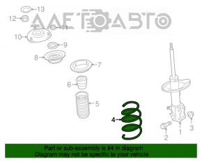 Front right spring for Suzuki Kizashi 10-15