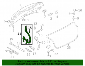 Trunk lid hinge right Audi A6 C7 12-18