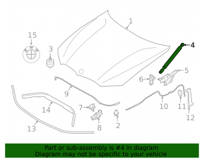 Hood shock absorber left BMW 3 G20 19-