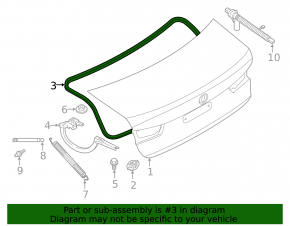 BMW 3 G20 19- Trunk Lid Seal