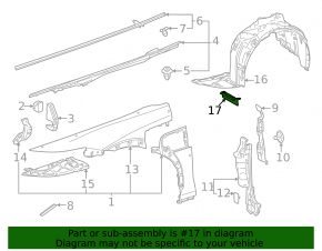 Front right mudguard liner for Lexus RZ300e RZ450e 23-25