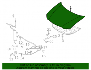 Mitsubishi Outlander 10-13 bare hood