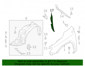 Left wing door seal for Subaru WRX 2022-2026