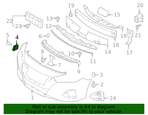 Front bumper mount right Nissan Maxima A36 16-