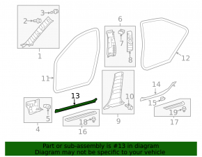 Inner front right door sill trim for Toyota Camry v50 12-14 USA beige