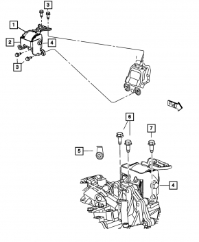 Automatic transmission bracket left Jeep Compass 11-16 2.4