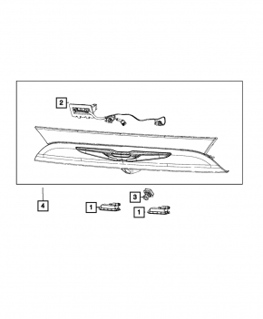 Tailgate number plate light left Chrysler Pacifica 17-