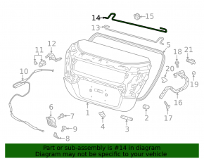Left trunk lid hinge torsion bar for Honda Clarity 18-21 USA