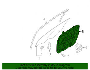 Front right window lift panel for Hyundai Sonata 15-19
