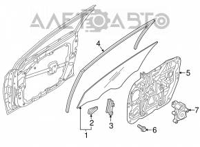 Front right window lift panel for Hyundai Sonata 15-19