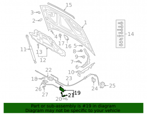 Left hood lock for Audi Q3 83A 19-25 with sensor