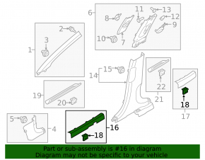 Front right inner door sill plate for Kia Sportage 20-22, black