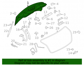 Trunk lid Audi A4 B8 08-12 prerest sedan without spoiler