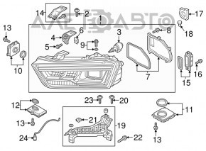 Front left headlight assembly Audi Q3 8U 16-18 LED