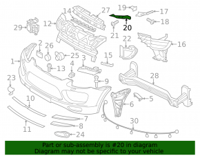 Front bumper-headlight mount left Porsche Cayenne 958 11-14