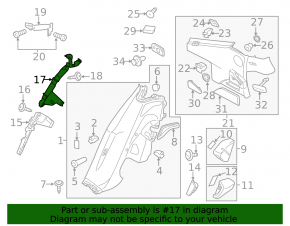 Bracket for mounting the rear pillar trim, right lower Porsche Panamera 10-16 upper