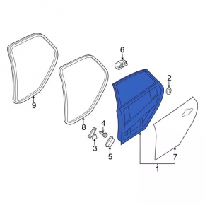 Door bare rear right Ford Focus mk3 11-18