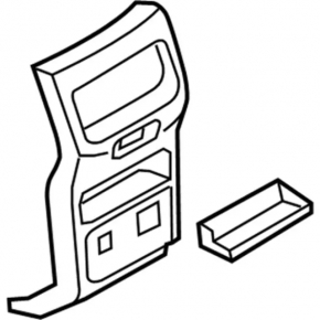 Rear center console trim for Ford Edge 15-24, gray, under the socket and cigarette lighter, scratches