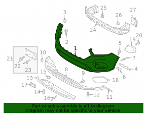 Front bumper bare Ford Escape MK3 17-19 rest for parking sensors