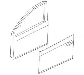 Door bare front right Nissan Sentra 13-19 silver k23