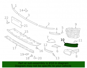 Front bumper grille cover left Land Rover Range Rover 18-21 rest.