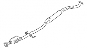 Exhaust line middle part with catalytic converter Mazda CX-5 13-16 AWD 2.0