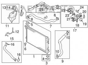 Radiator cooling water Hyundai Santa FE Sport 13-18 2.0T, 2.4 OEM