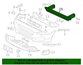 Jaguar F-Pace X761 17-20 Front Bumper Reinforcement with Fangs