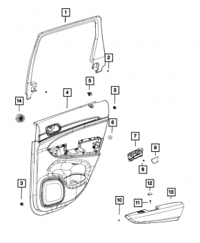 Door frame inner rear right Dodge Durango 11-24
